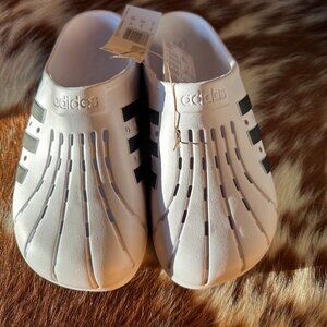 NWT Women's Adidas Rare Adilette Clog Slide Run DMC New Size 8 White Black